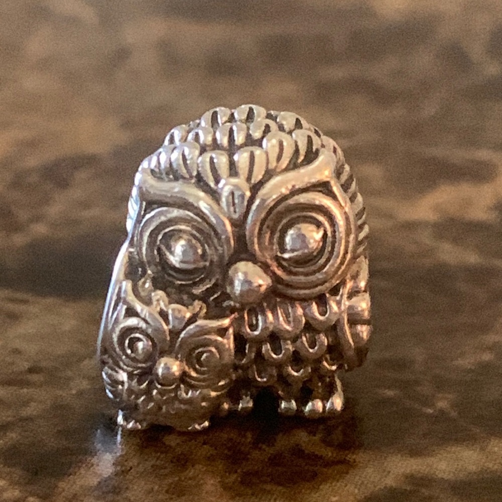 Authentic RETIRED Pandora Charming Owls Charm S925 ALE Sterling Silver